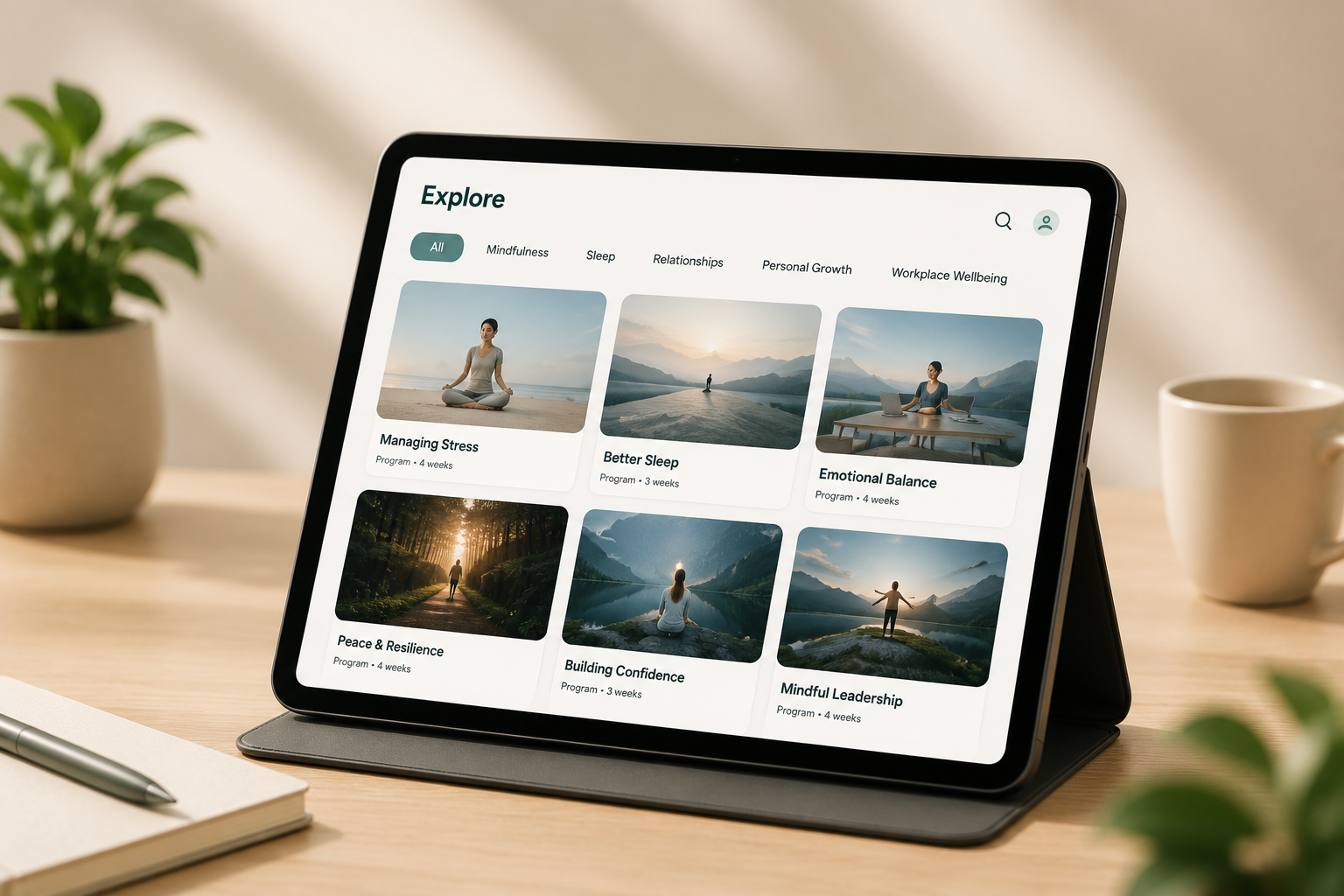 GoodThought workplace wellbeing tools for employees - Content & Learning